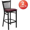 Flash Furniture HERCULES Series Black Vertical Back Metal Restaurant Barstool – Burgundy Vinyl Seat(Burgundy Vinyl Seat/Black Metal Frame)