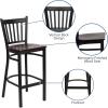 Flash Furniture HERCULES Series Black Vertical Back Metal Restaurant Barstool – Burgundy Vinyl Seat(black)