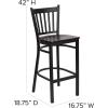 Flash Furniture HERCULES Series Black Vertical Back Metal Restaurant Barstool – Burgundy Vinyl Seat(black)