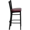 Flash Furniture HERCULES Series Black Vertical Back Metal Restaurant Barstool – Burgundy Vinyl Seat(red)
