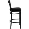 Flash Furniture HERCULES Series Black Window Back Metal Restaurant Barstool – Burgundy Vinyl Seat(Black Vinyl Seat/Black Metal Frame)