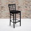 Flash Furniture HERCULES Series Black Window Back Metal Restaurant Barstool – Burgundy Vinyl Seat(Black Vinyl Seat/Black Metal Frame)