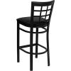Flash Furniture HERCULES Series Black Window Back Metal Restaurant Barstool – Burgundy Vinyl Seat(Black Vinyl Seat/Black Metal Frame)
