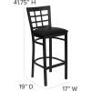 Flash Furniture HERCULES Series Black Window Back Metal Restaurant Barstool – Burgundy Vinyl Seat(Black Vinyl Seat/Black Metal Frame)