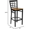 Flash Furniture HERCULES Series Black Window Back Metal Restaurant Barstool – Burgundy Vinyl Seat(Cherry Wood Seat/Black Metal Frame)