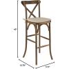 Flash Furniture HERCULES Series Dark Antique Wood Cross Back Barstool with Cushion(1 Pack)