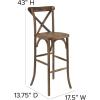 Flash Furniture HERCULES Series Dark Antique Wood Cross Back Barstool(2 Pack)
