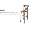 Flash Furniture HERCULES Series Dark Antique Wood Cross Back Barstool(2 Pack)