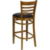 Flash Furniture HERCULES Series Ladder Back Walnut Wood Restaurant Barstool – Black Vinyl Seat(Black Vinyl Seat/Cherry Wood Frame)
