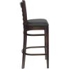 Flash Furniture HERCULES Series Ladder Back Walnut Wood Restaurant Barstool – Black Vinyl Seat(Black Vinyl Seat/Walnut Wood Frame)