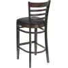 Flash Furniture HERCULES Series Ladder Back Walnut Wood Restaurant Barstool – Black Vinyl Seat(Black Vinyl Seat/Walnut Wood Frame)