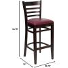 Flash Furniture HERCULES Series Ladder Back Walnut Wood Restaurant Barstool – Black Vinyl Seat(Burgundy Vinyl Seat/Walnut Wood Frame)