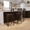Flash Furniture HERCULES Series Ladder Back Walnut Wood Restaurant Barstool – Black Vinyl Seat(Walnut Wood Seat/Walnut Wood Frame)
