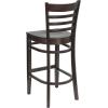 Flash Furniture HERCULES Series Ladder Back Walnut Wood Restaurant Barstool – Black Vinyl Seat(Walnut Wood Seat/Walnut Wood Frame)