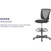 Flash Furniture Harper Ergonomic Mid-Back Mesh Drafting Chair with Black Fabric Seat, Adjustable Foot Ring and Adjustable Arms(Contemporary)