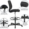Flash Furniture Harper Ergonomic Mid-Back Mesh Drafting Chair with Black Fabric Seat, Adjustable Foot Ring and Adjustable Arms(Contemporary)