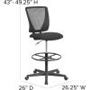 Flash Furniture Harper Ergonomic Mid-Back Mesh Drafting Chair with Black Fabric Seat, Adjustable Foot Ring and Adjustable Arms(Contemporary)