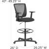 Flash Furniture Harper Ergonomic Mid-Back Mesh Drafting Chair with Black Fabric Seat, Adjustable Foot Ring and Adjustable Arms(With Arms)