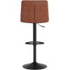 Flash Furniture Hughes Set of 2 Modern Commercial Grade Barstools – Black LeatherSoft Upholstery – Adjusts from Counter to Bar Height – Mid-Back – Channel Stitching(Cognac/Black)