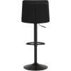 Flash Furniture Hughes Set of 2 Modern Commercial Grade Barstools – Black LeatherSoft Upholstery – Adjusts from Counter to Bar Height – Mid-Back – Channel Stitching(Black/Black)
