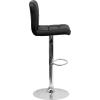 Flash Furniture Kathleen Contemporary White Quilted Vinyl Adjustable Height Barstool with Chrome Base (Pack of 1)(Black)