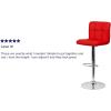Flash Furniture Kathleen Contemporary White Quilted Vinyl Adjustable Height Barstool with Chrome Base (Pack of 1)(Red)
