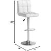 Flash Furniture Kathleen Contemporary White Quilted Vinyl Adjustable Height Barstool with Chrome Base (Pack of 1)(White)