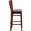 Flash Furniture Lacey Series Solid Back Mahogany Wood Restaurant Barstool – Black Vinyl Seat(Mahogany Wood Seat/Mahogany Wood Frame)