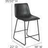 Flash Furniture LeatherSoft Counter Height Stools, Gray, 2-Pieces (2ETER1834524GY)