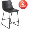 Flash Furniture LeatherSoft Counter Height Stools, Gray, 2-Pieces (2ETER1834524GY)
