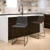 Flash Furniture LeatherSoft Counter Height Stools, Gray, 2-Pieces (2ETER1834524GY)