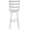 Flash Furniture Liesel Commercial Grade Classic Ladderback Barstool – Gray Wash Walnut Solid Wood Frame – Bar Height – 360° Swivel Seat – Integrated Footrest(White Wash)