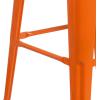 Flash Furniture Lily 30″ High Backless Red Metal Barstool with Square Wood Seat(Orange)