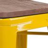 Flash Furniture Lily 30″ High Backless Red Metal Barstool with Square Wood Seat(Yellow)