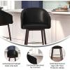 Flash Furniture Margo Commercial Grade Mid-Back Counter Stool – Black LeatherSoft Upholstery – Walnut Finish Beechwood Legs with Soft Bronze Accents – 26″ Barstool