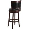 Flash Furniture Mark 29” High Cappuccino Wood Barstool with Panel Back and Black LeatherSoft Swivel Seat(Cappuccino)