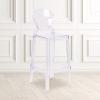 Flash Furniture McKenna 4 Pk. Ghost Barstool with Tear Back in Transparent Crystal(Set of 1)