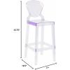 Flash Furniture McKenna 4 Pk. Ghost Barstool with Tear Back in Transparent Crystal(Set of 1)