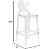 Flash Furniture McKenna 4 Pk. Ghost Barstool with Tear Back in Transparent Crystal(Set of 4)