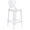 Flash Furniture McKenna 4 Pk. Ghost Barstool with Tear Back in Transparent Crystal(Set of 4)