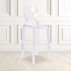 Flash Furniture McKenna 4 Pk. Ghost Barstool with Tear Back in Transparent Crystal(Set of 4)