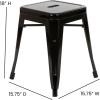 Flash Furniture Metal Dining Table Height Stool – Backless Purple Kai Commercial Grade Stool – 18 Inch Stackable Dining Chair – Set of 4(Black)