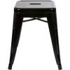 Flash Furniture Metal Dining Table Height Stool – Backless Purple Kai Commercial Grade Stool – 18 Inch Stackable Dining Chair – Set of 4(Black)