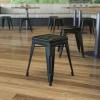 Flash Furniture Metal Dining Table Height Stool – Backless Purple Kai Commercial Grade Stool – 18 Inch Stackable Dining Chair – Set of 4(Black)