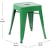 Flash Furniture Metal Dining Table Height Stool – Backless Purple Kai Commercial Grade Stool – 18 Inch Stackable Dining Chair – Set of 4(Green)