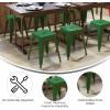 Flash Furniture Metal Dining Table Height Stool – Backless Purple Kai Commercial Grade Stool – 18 Inch Stackable Dining Chair – Set of 4(Green)