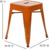 Flash Furniture Metal Dining Table Height Stool – Backless Purple Kai Commercial Grade Stool – 18 Inch Stackable Dining Chair – Set of 4(Orange)