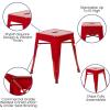 Flash Furniture Metal Dining Table Height Stool – Backless Purple Kai Commercial Grade Stool – 18 Inch Stackable Dining Chair – Set of 4(Red)
