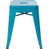 Flash Furniture Metal Dining Table Height Stool – Backless Purple Kai Commercial Grade Stool – 18 Inch Stackable Dining Chair – Set of 4(Teal)