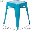 Flash Furniture Metal Dining Table Height Stool – Backless Purple Kai Commercial Grade Stool – 18 Inch Stackable Dining Chair – Set of 4(Teal)